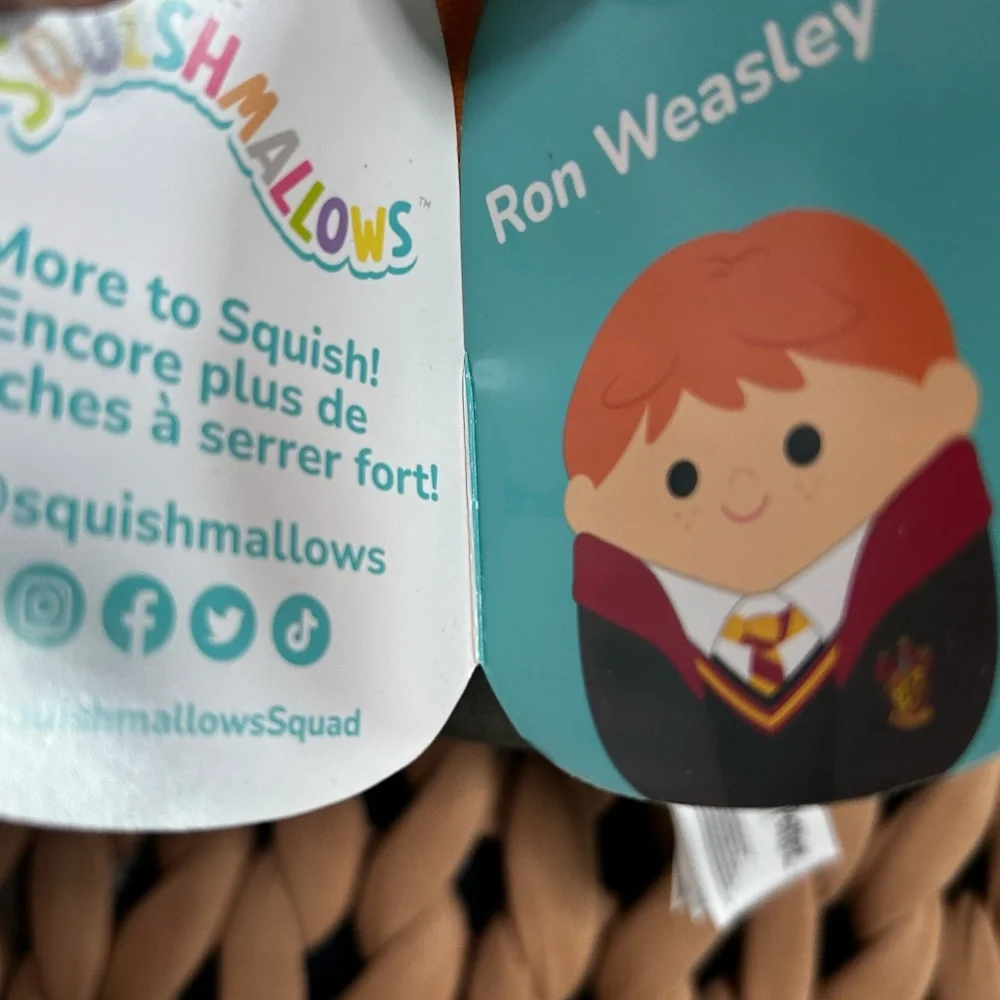 Squishmallows Harry Potter Character Ron Weasley Plush - Orange and Black 8”